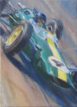 Jimmy Clark Lotus 25 motor racing painting