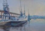MV Balmoral in Bristol docks, painting oil on canvas 10" x 14"