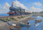 Cornish Riviera Express hauled by GWR King class 4-6-0 painting, oil on canvas board, 18" x 26"