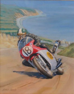 Giacomo Agostini, MV Augusta three, 1969 Senior TT, motorcycle racing painting