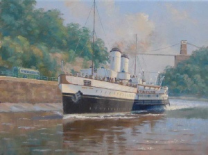 P&A Campbell paddle steamer Bristool Queen, River Avon - marine art