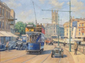 Bristol tram, Tramways Centre, rail art