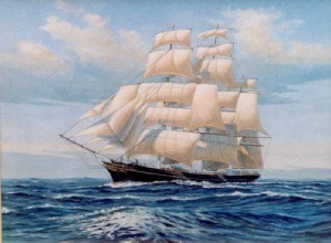 Tea clipper cutty sark - sailing ship painting