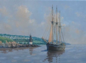 Schooner Kathleen and May, Battery Point Portishead - sailing ship painting