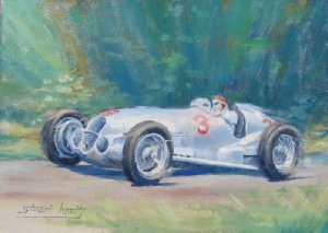 Mercedes W125, 1937 Donington Grand Prix, original motor art